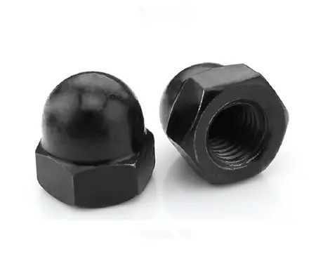 Itim na zinc plated oxide din1587 hex domed cap nuts